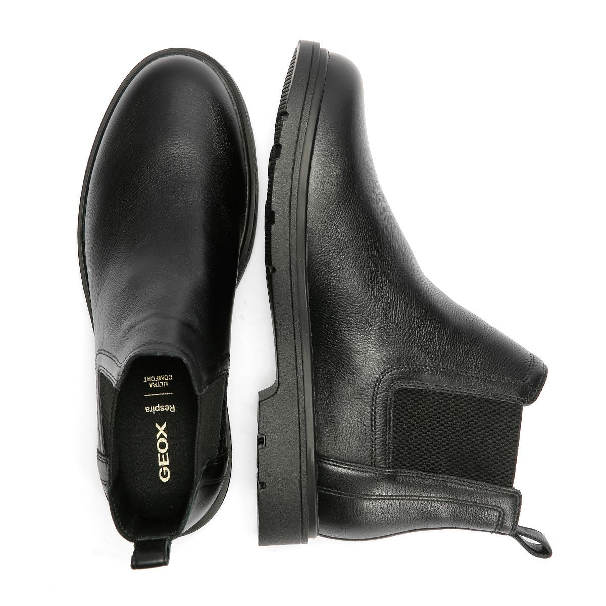 Geox Spherica EC1 C Tumble Leather Men's Black Boots