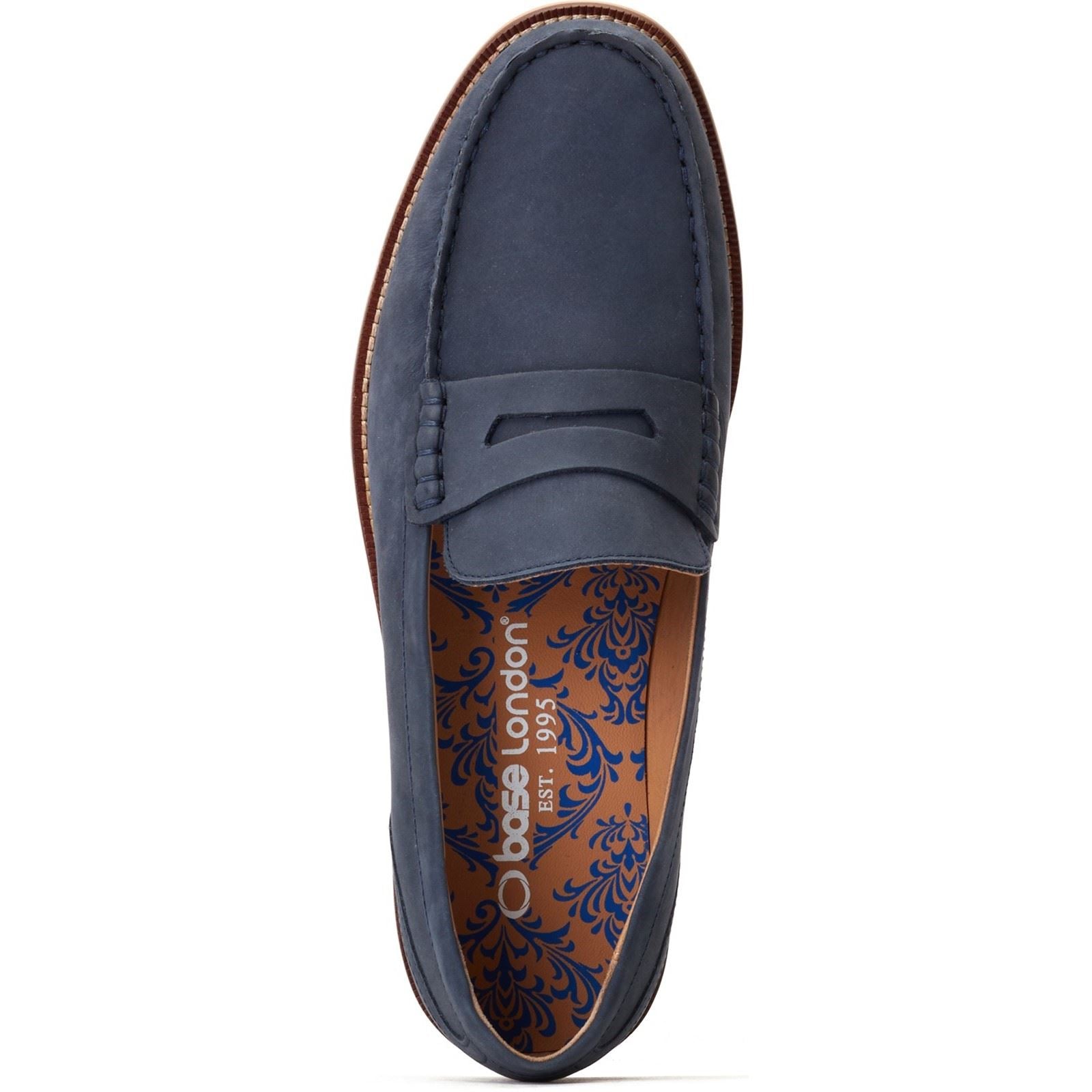 Base London Garfield Leather Men's Navy Loafers