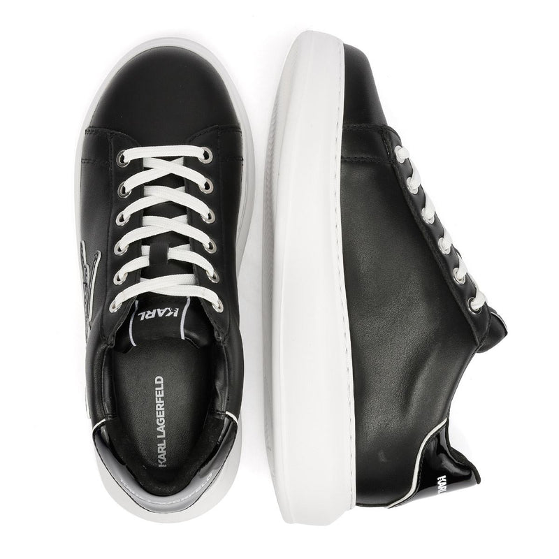 Karl Lagerfeld Kapri Signia Emboss Lo Lace Leather Women's Black Trainers
