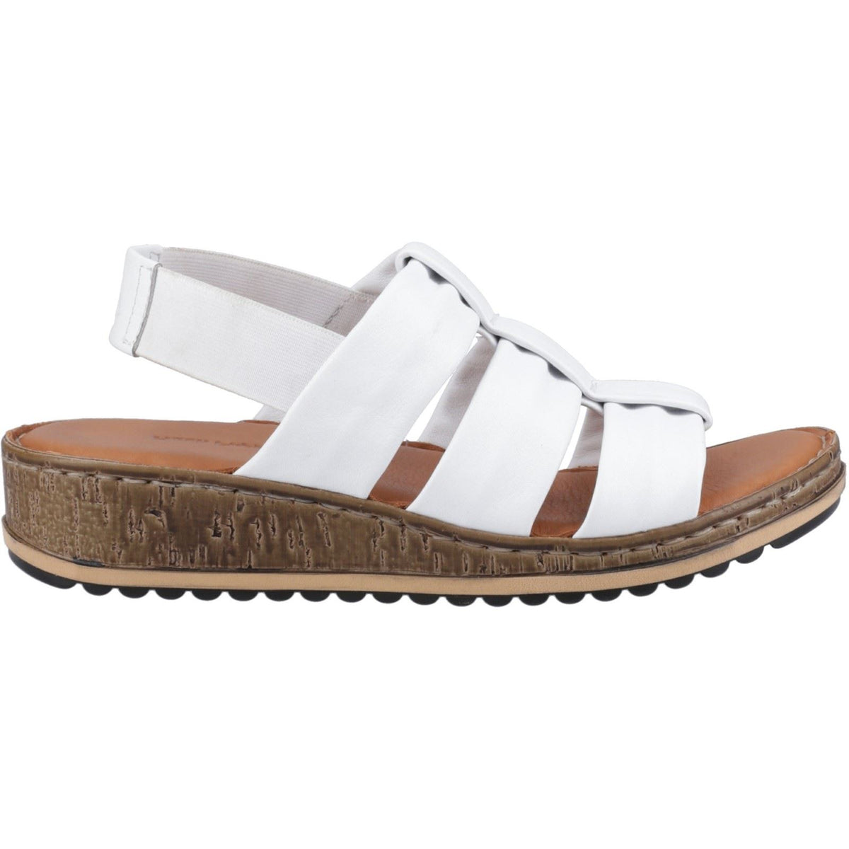 Hush Puppies Eden Wide Fit Leather Women's White Sandals