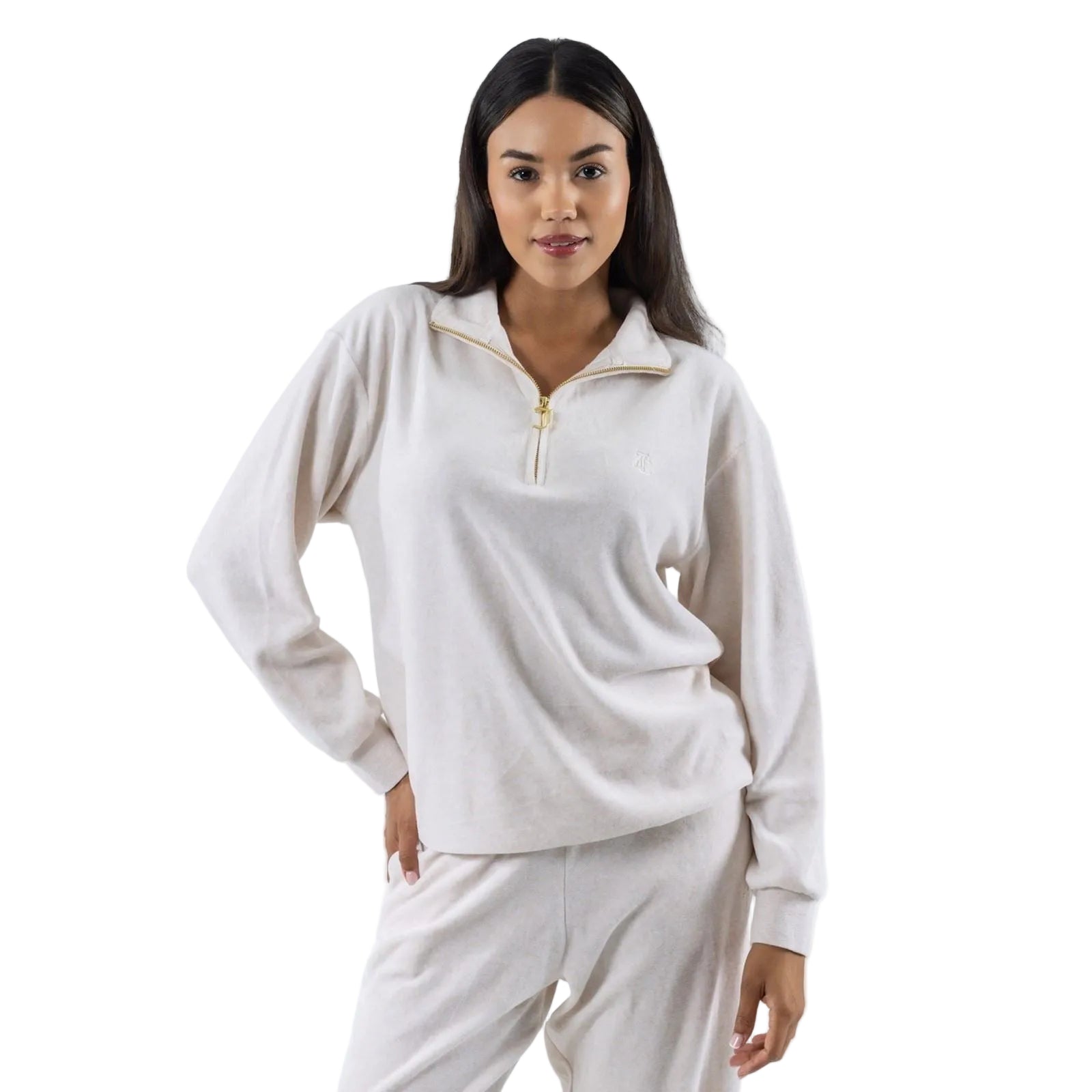 Juicy Couture Pete Gold Polyester Women's Cream Pullover