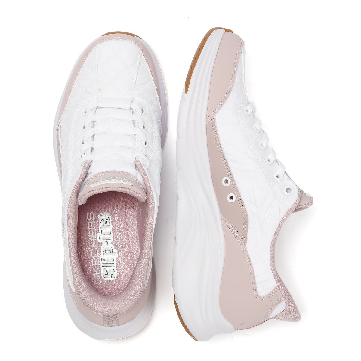 Skechers Slip-Ins Contour Foam Cozy Fit Women's White/Pink Trainers