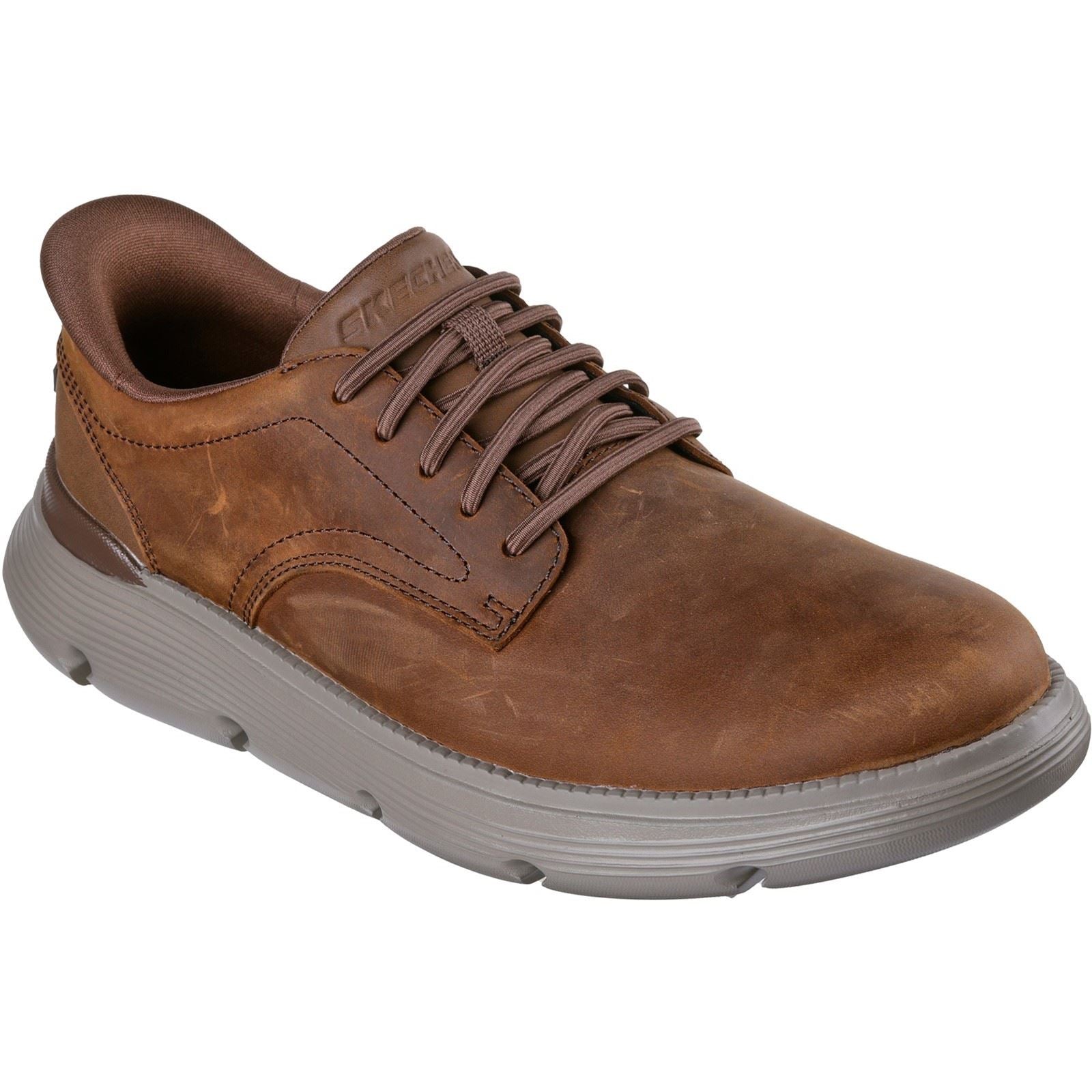 Skechers Garza Duran Leather Men's Dark Brown Lace-Up Shoes