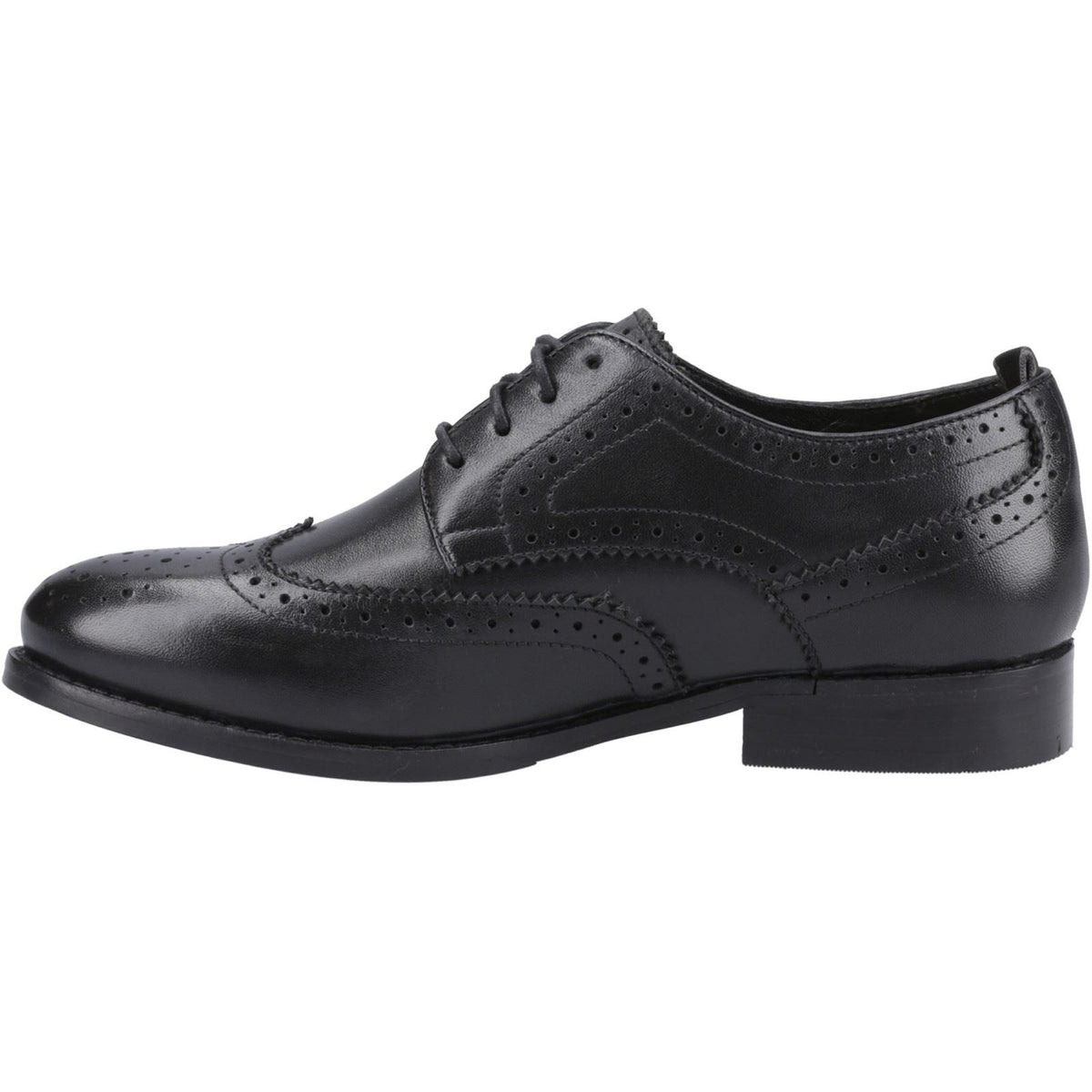 Hush Puppies Natalia Leather Women's Black/Black Brogues Shoes