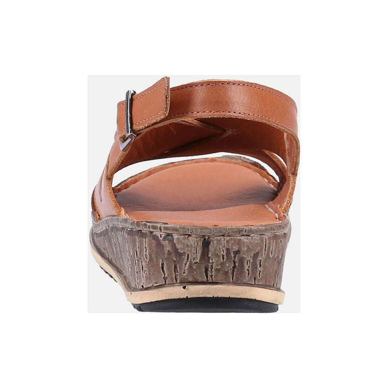 Hush Puppies Elena Leather Women's Tan Wedges