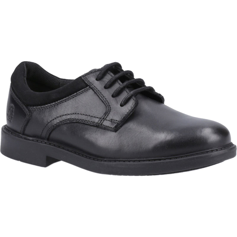 Hush Puppies Tommy Leather Youth Boy's Black Shoes