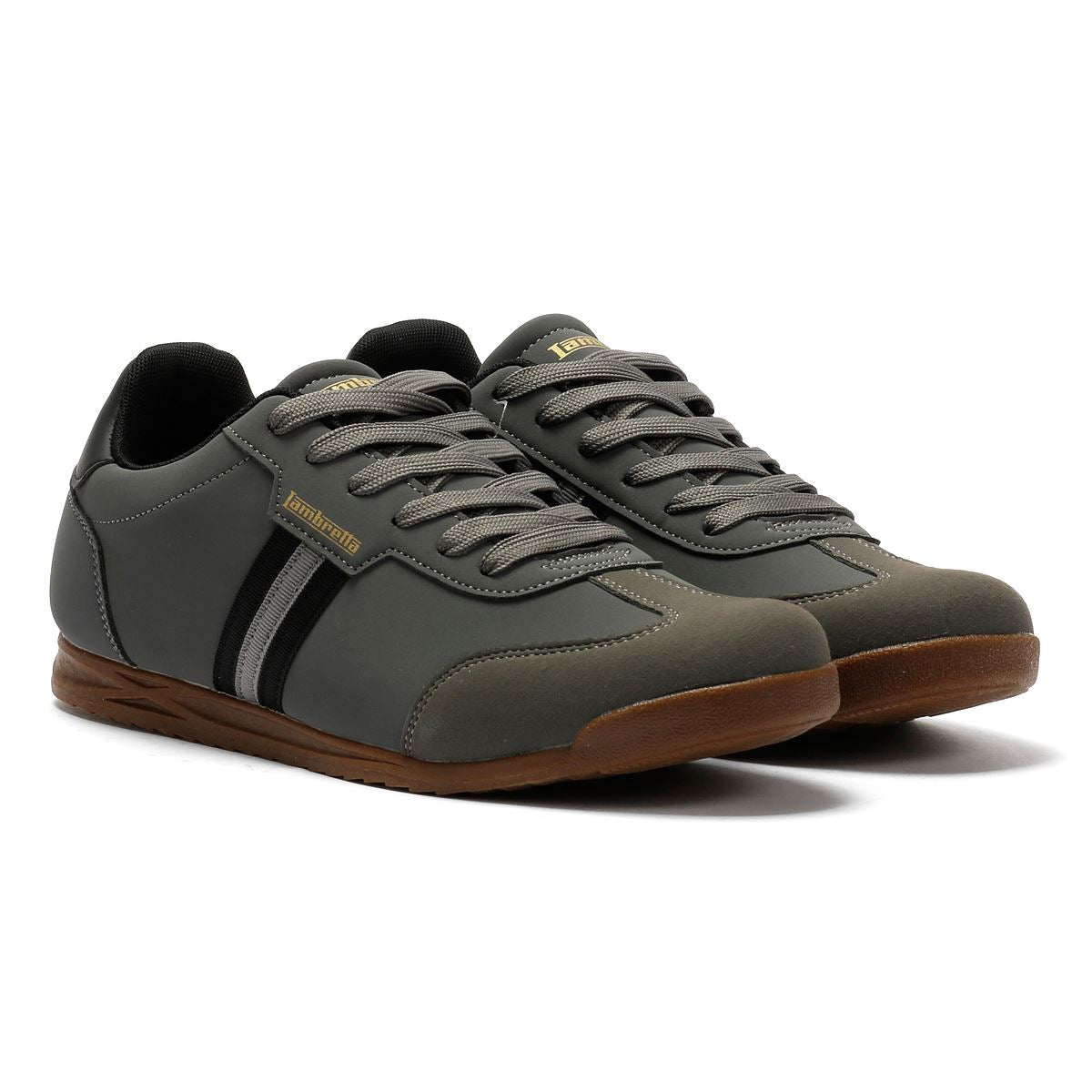 Lambretta Tackle Men's Charcoal/Black Trainers