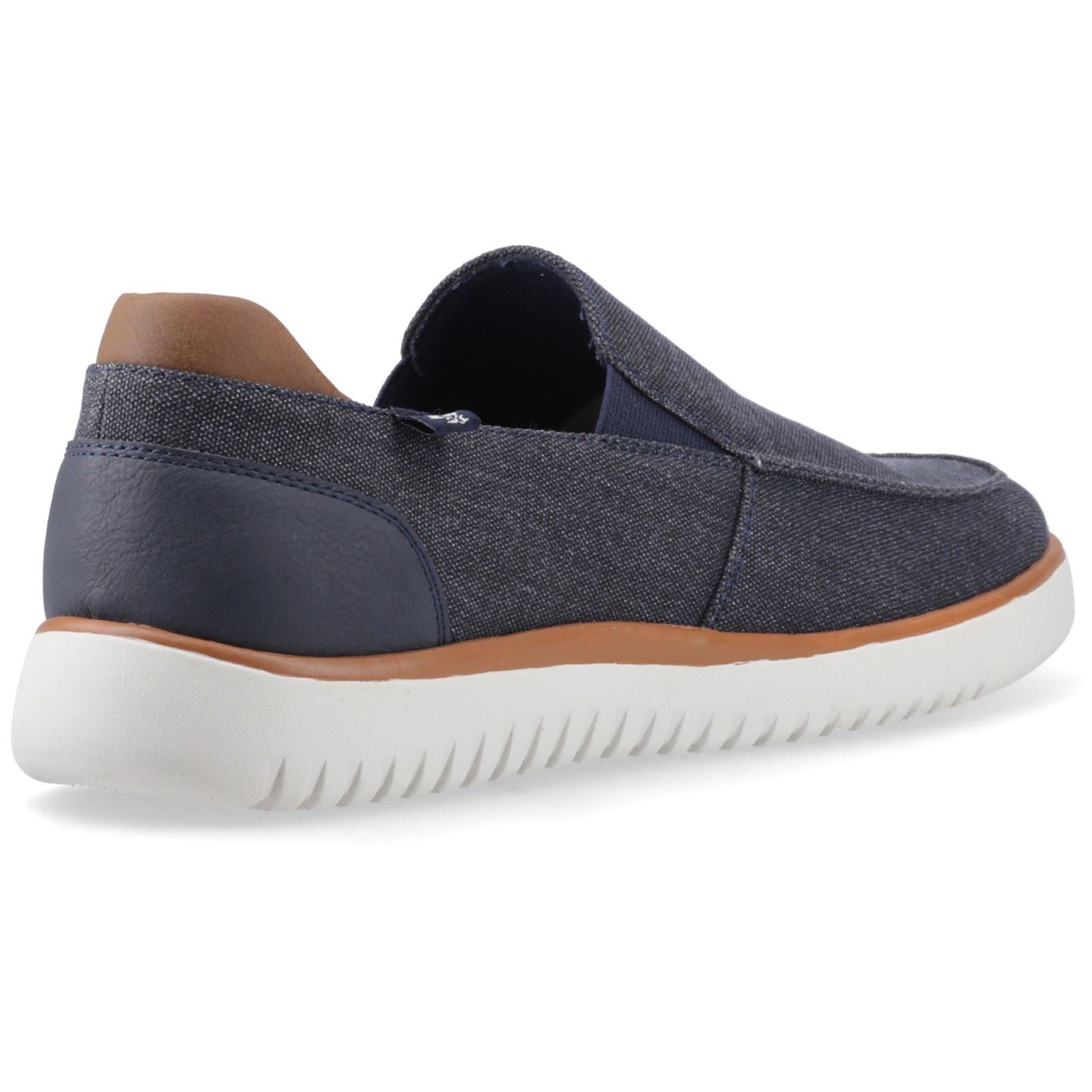 Hush Puppies Damon Slip on Textile Men's Navy Loafers