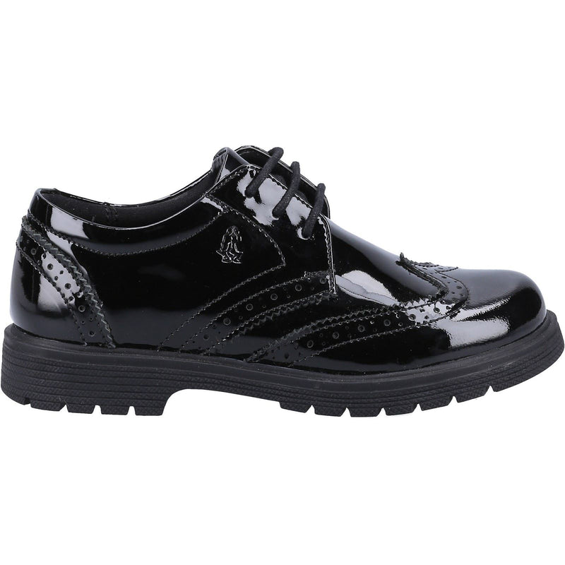 Hush Puppies Sally Patent Leather Junior Black Brogues