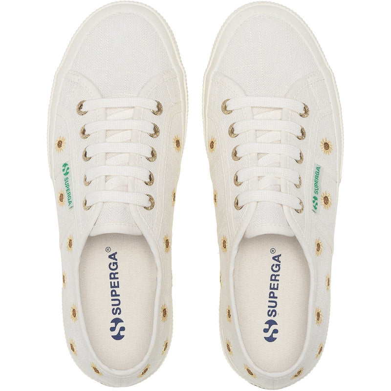 Superga Embroidery Linen Sunflower Linen Women's White Trainers