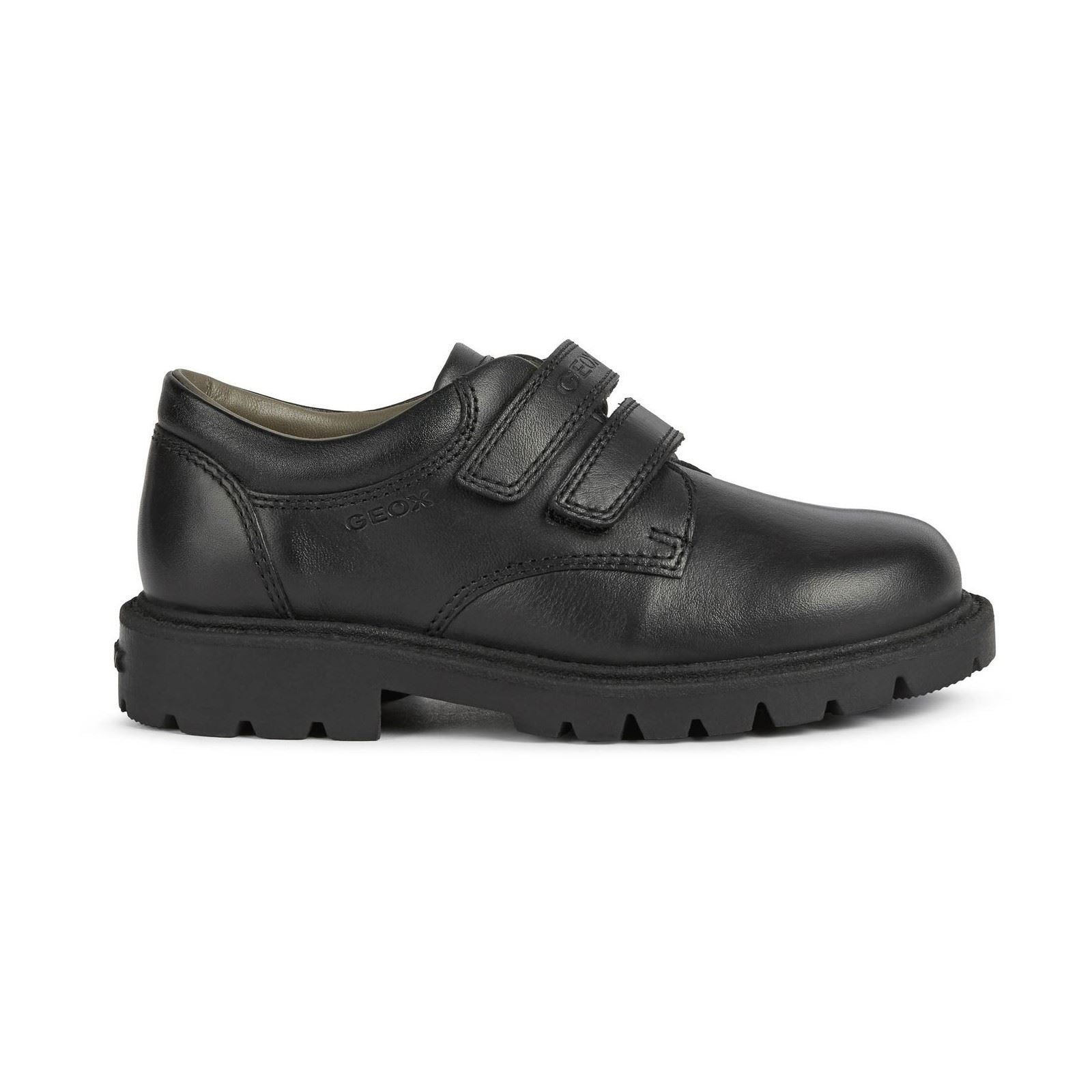 Geox Shaylax Leather Boy's Black Shoes