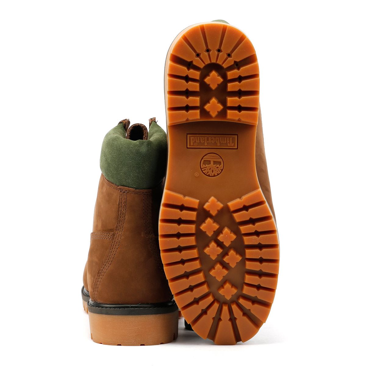 Timberland Premium 6 Inch Nubuck Men's Choc / Green Boots