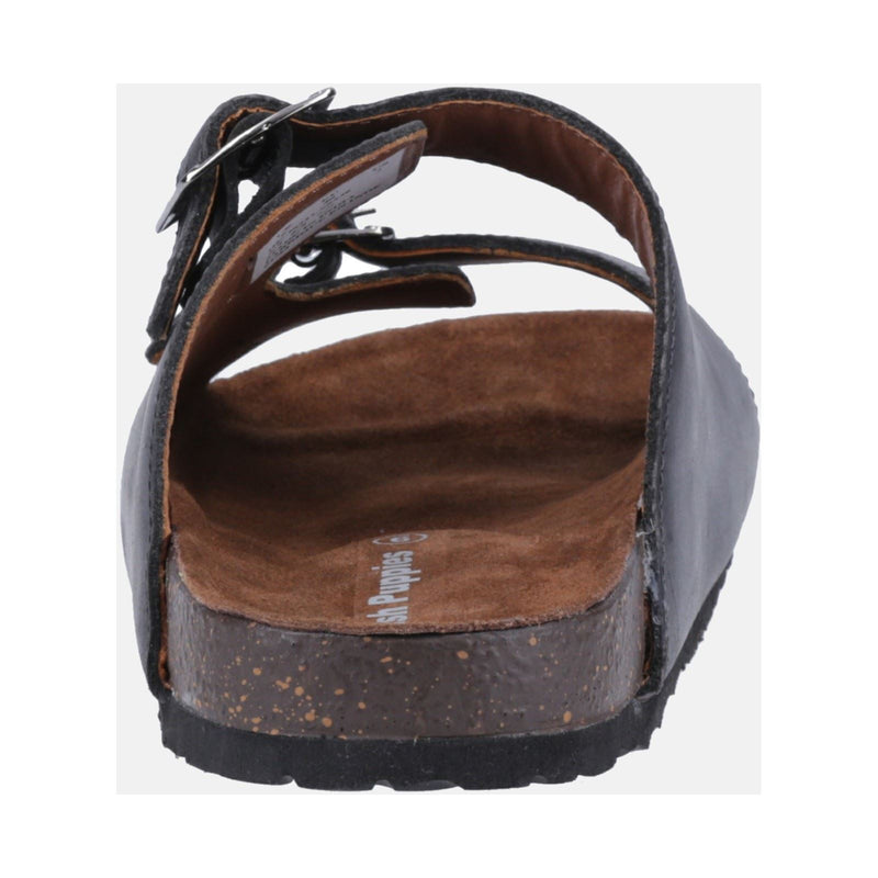 Hush Puppies Nash Slider Leather Men's Black Sandals