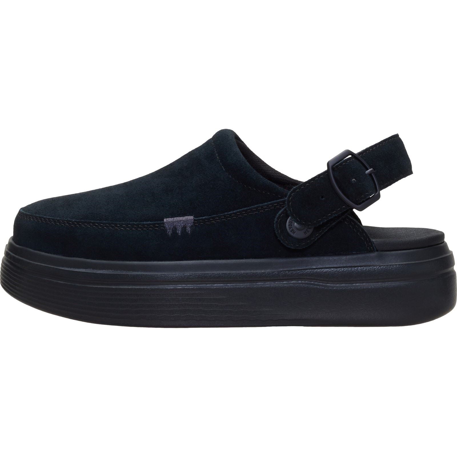 HEYDUDE Austin Lift Suede Women's Black/Black Clogs