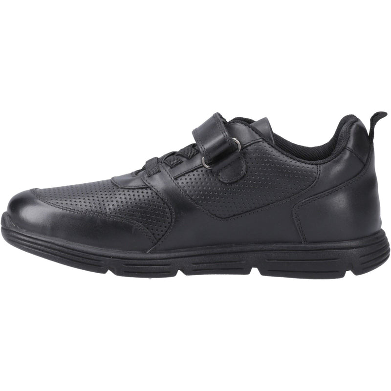 Hush Puppies Alfie Bungee Leather Junior Black Shoes