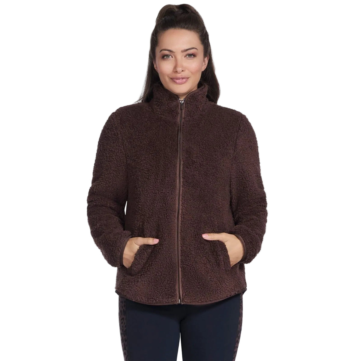 Skechers Skech-Sherpa Women's Brown Fleece Jacket