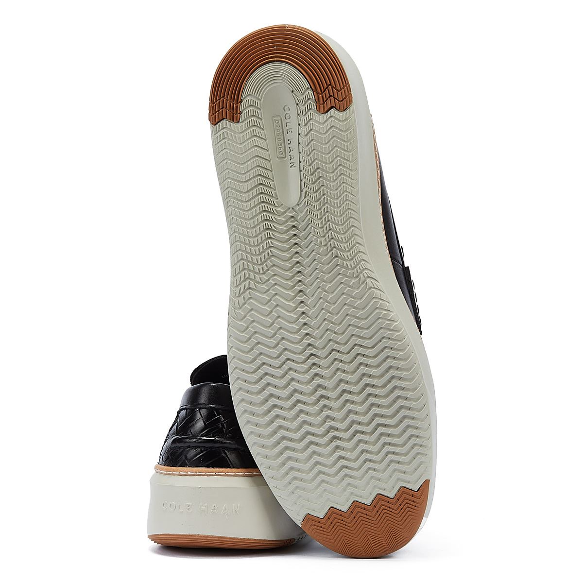 COLE HAAN TOPSPIN MEN'S BLACK LEATHER LOAFERS