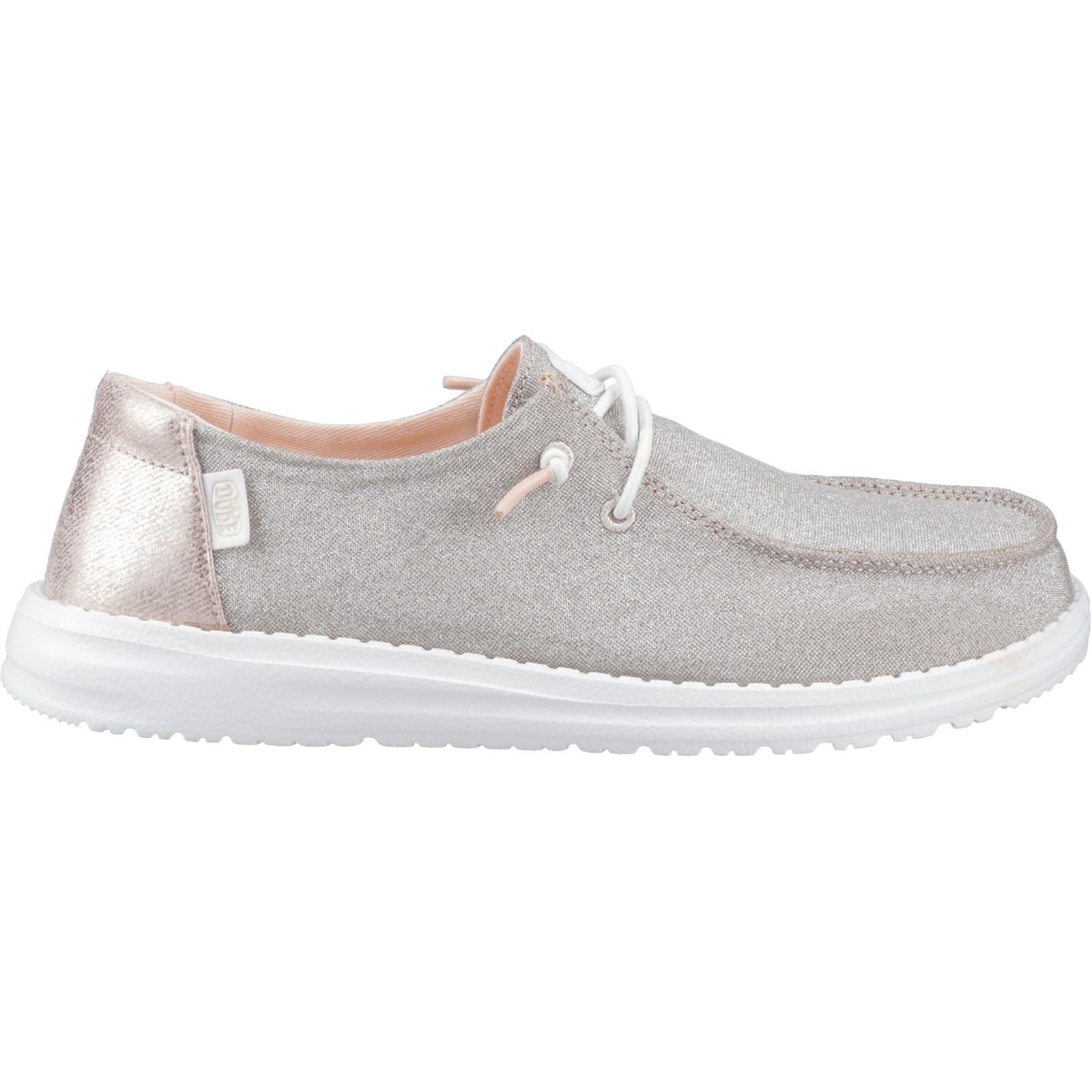 HEYDUDE Wendy Metallic Sparkle Synthetic Women's Rose Gold Shoes