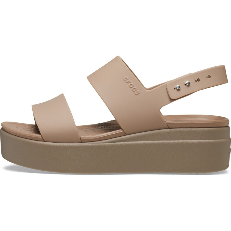 Crocs Brooklyn Low Wedge Synthetic Women's Latte/Mushroom Sandals