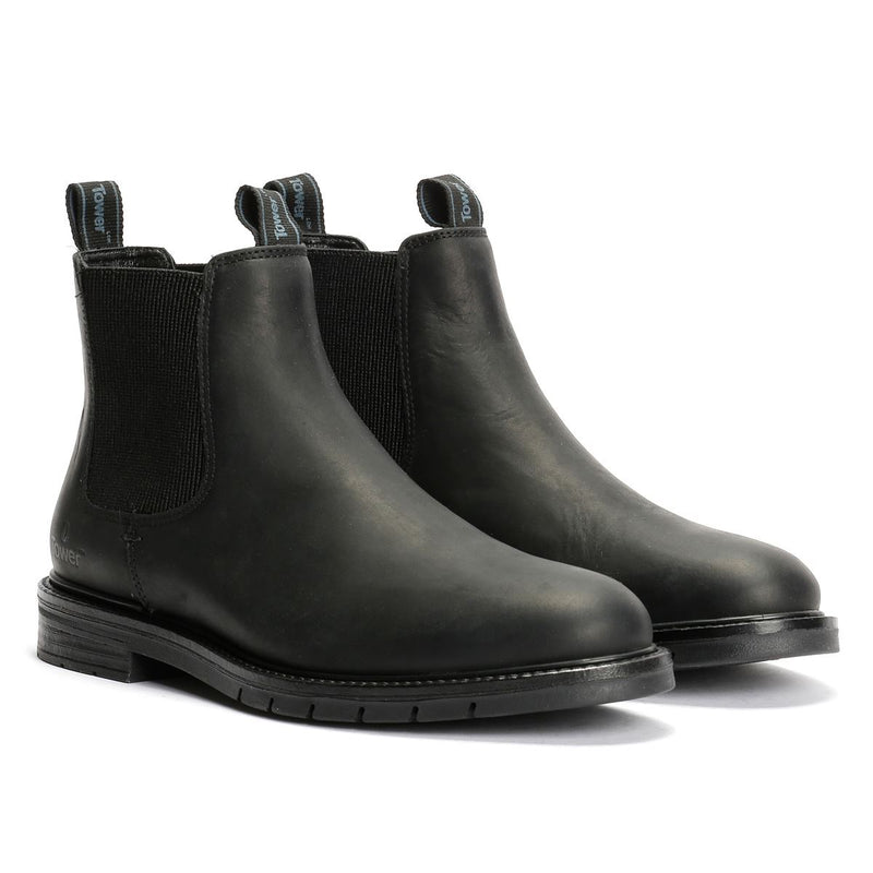 Tower London Harbour Leather Men's Black Chelsea Boots
