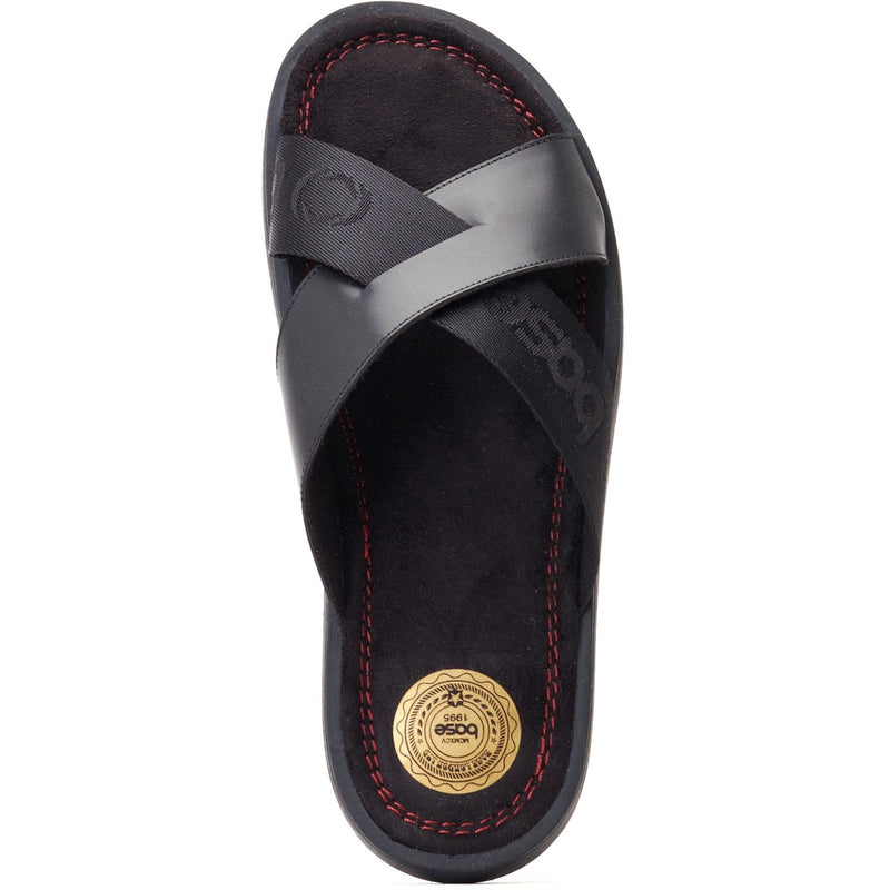 Base London Webb Leather Men's Black Sandals