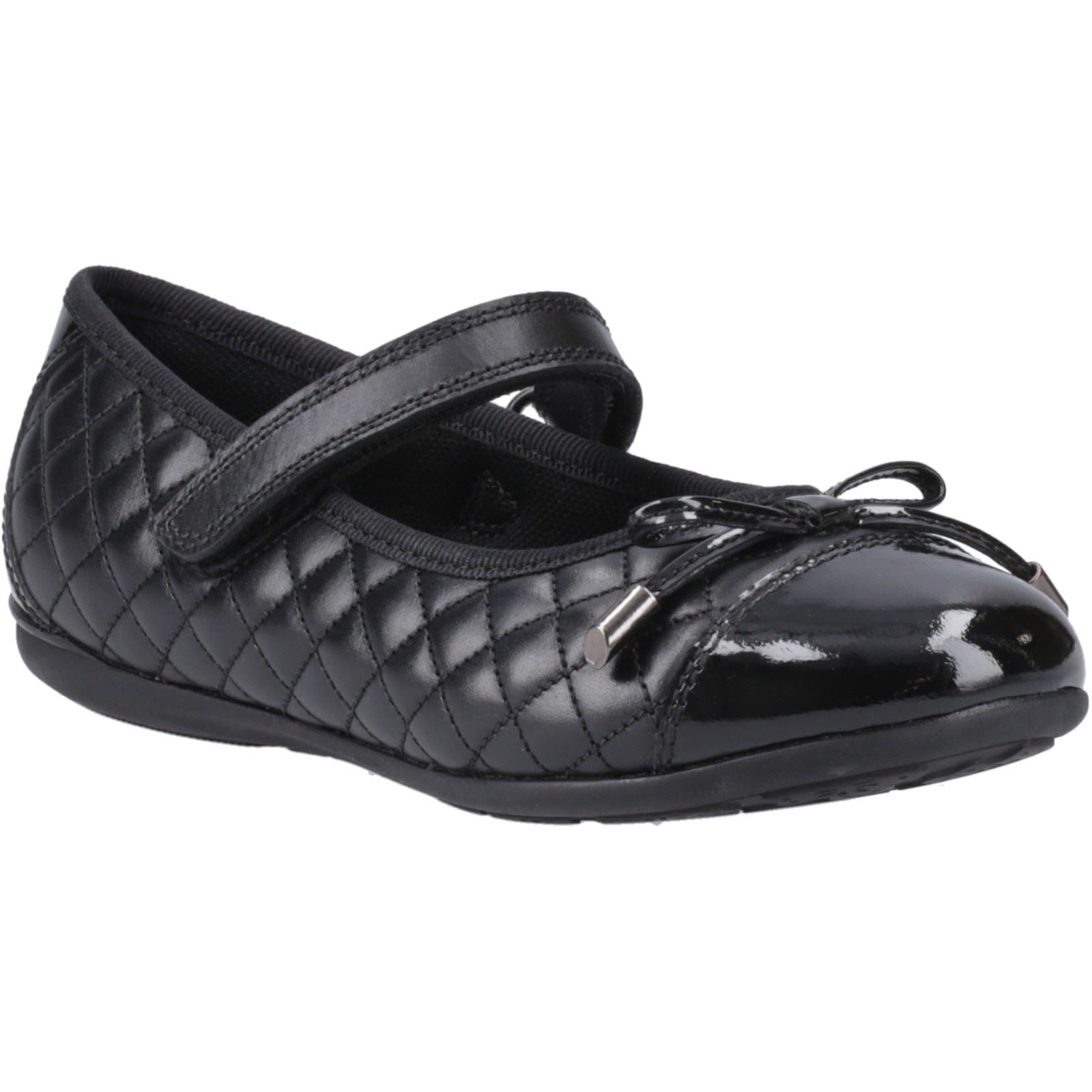 Hush Puppies Lottie Leather Youth Girl's Black Ballet Flats