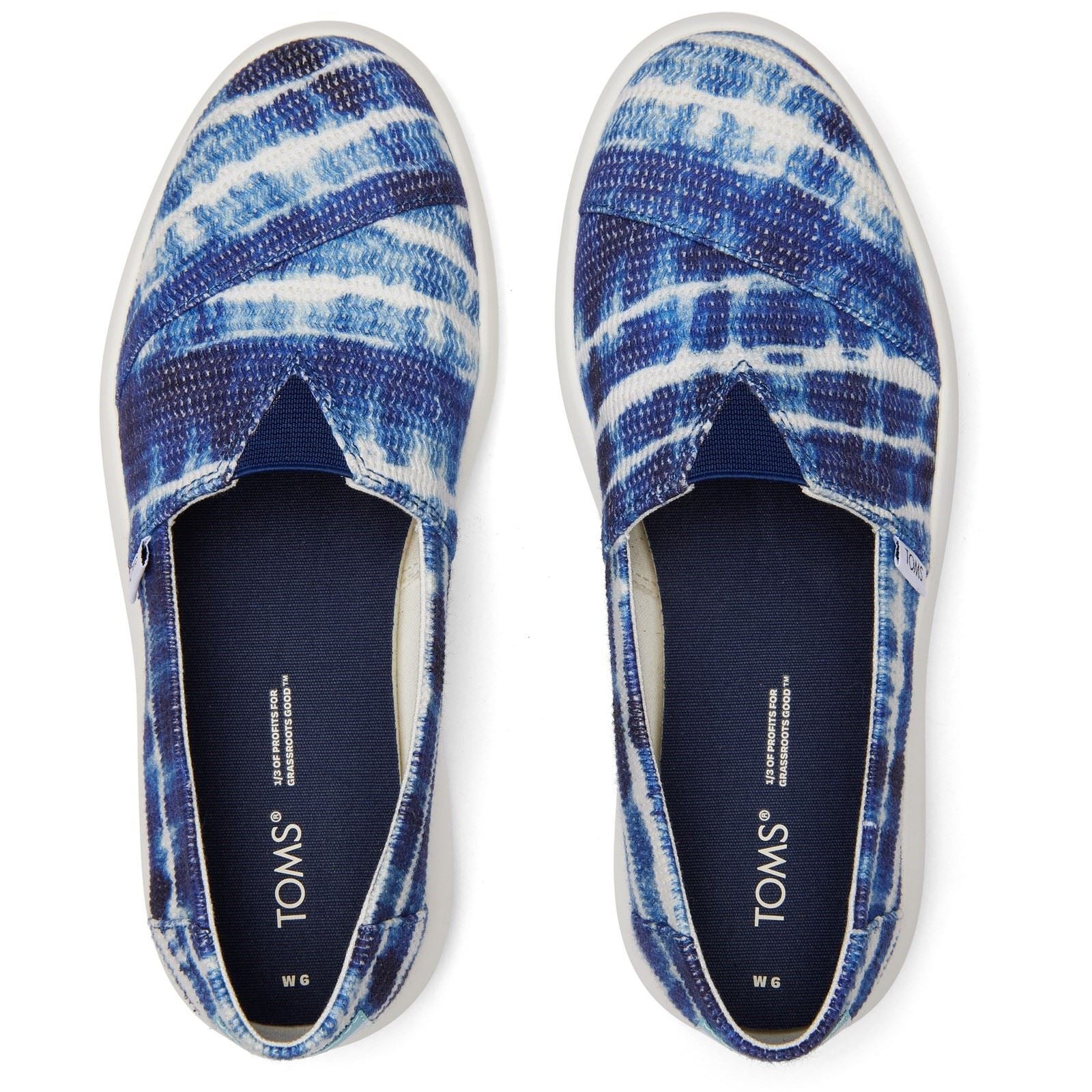 TOMS Alpargata Mallow 100% Cotton Women's Blue Espadrilles