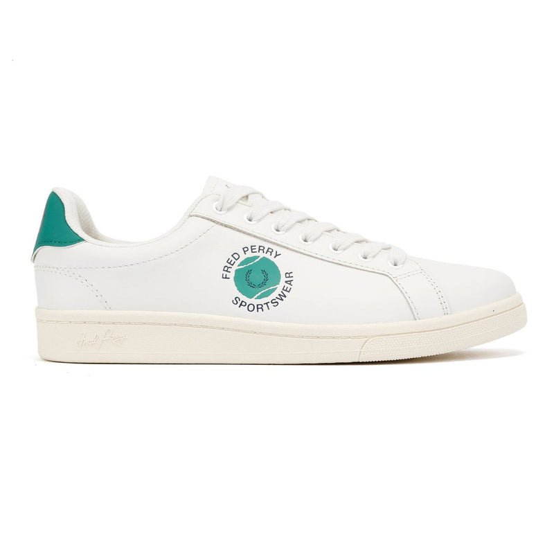 Fred Perry B721 Leather Men's Snow White/Court Green Trainers