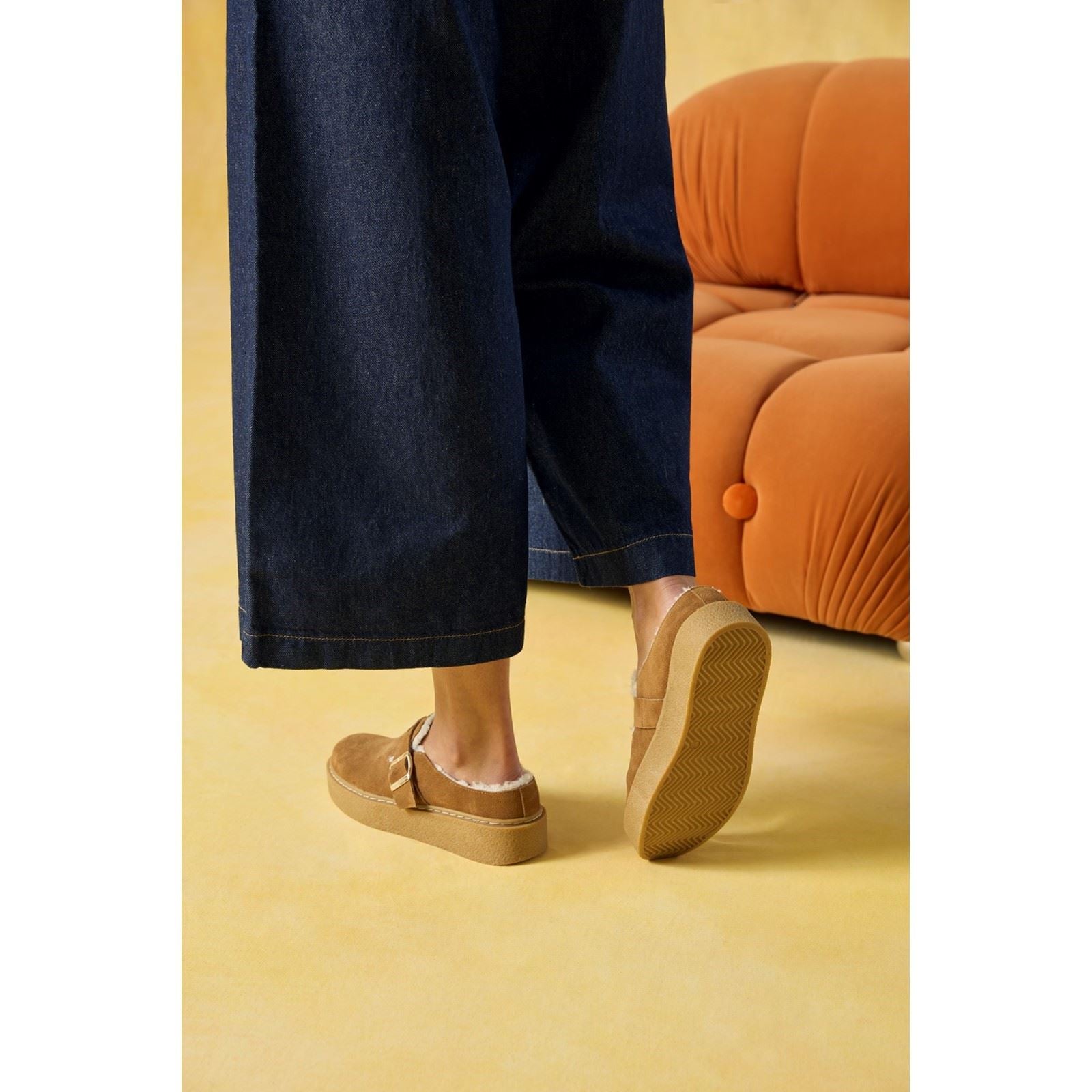 Hush Puppies Blanche Fur Leather Women's Tan Shoes