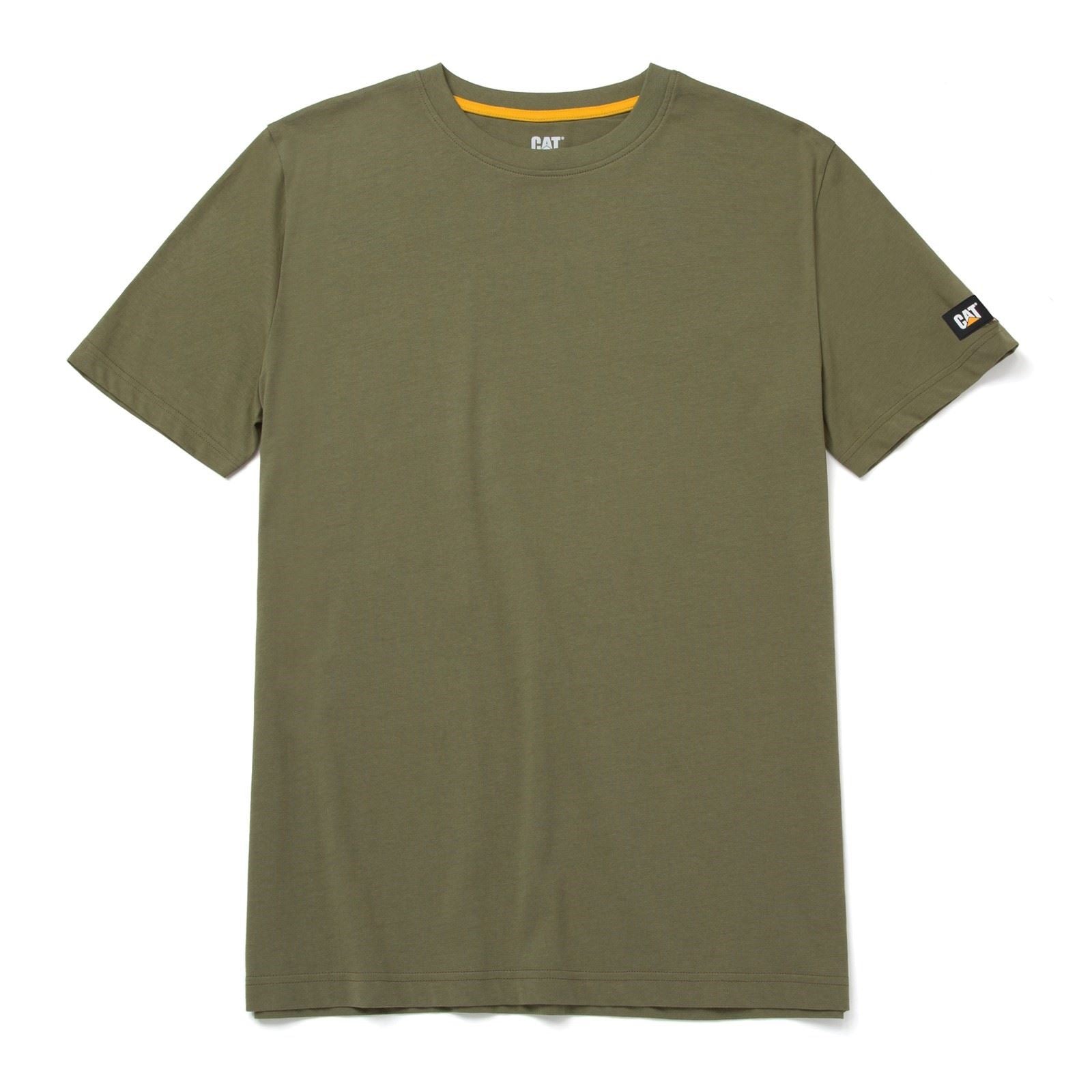 Caterpillar Essentials Short-sleeve Cotton Men's Green T-Shirt