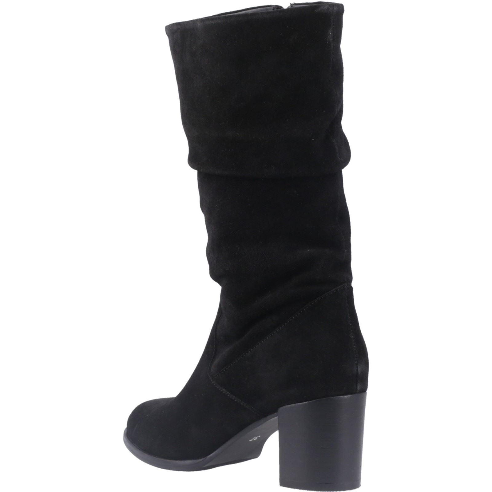Hush Puppies Cosima Suede Women's Black Suede Heeled Knee High Boots