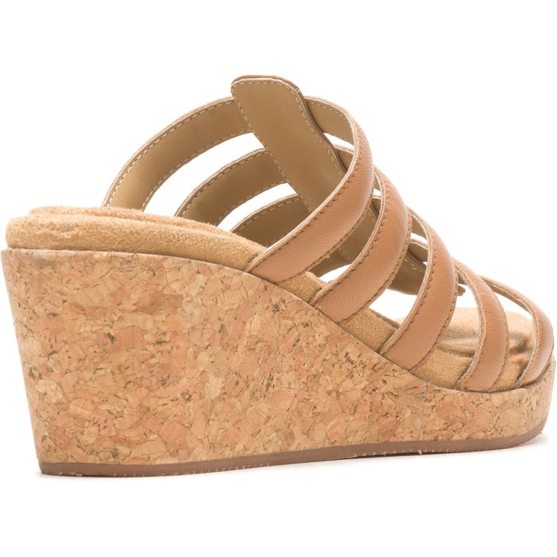 Hush Puppies Willow Slide Leather Women's Tan Wedges