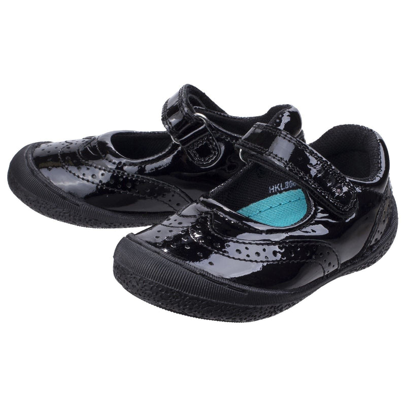 Hush Puppies Rina Junior Girls Black Patent Leather Shoes