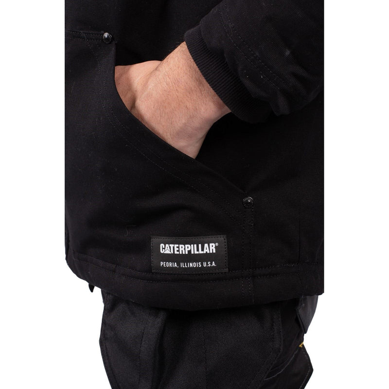 Caterpillar Hooded Sherpa Lined Men's Black Fleece Jacket