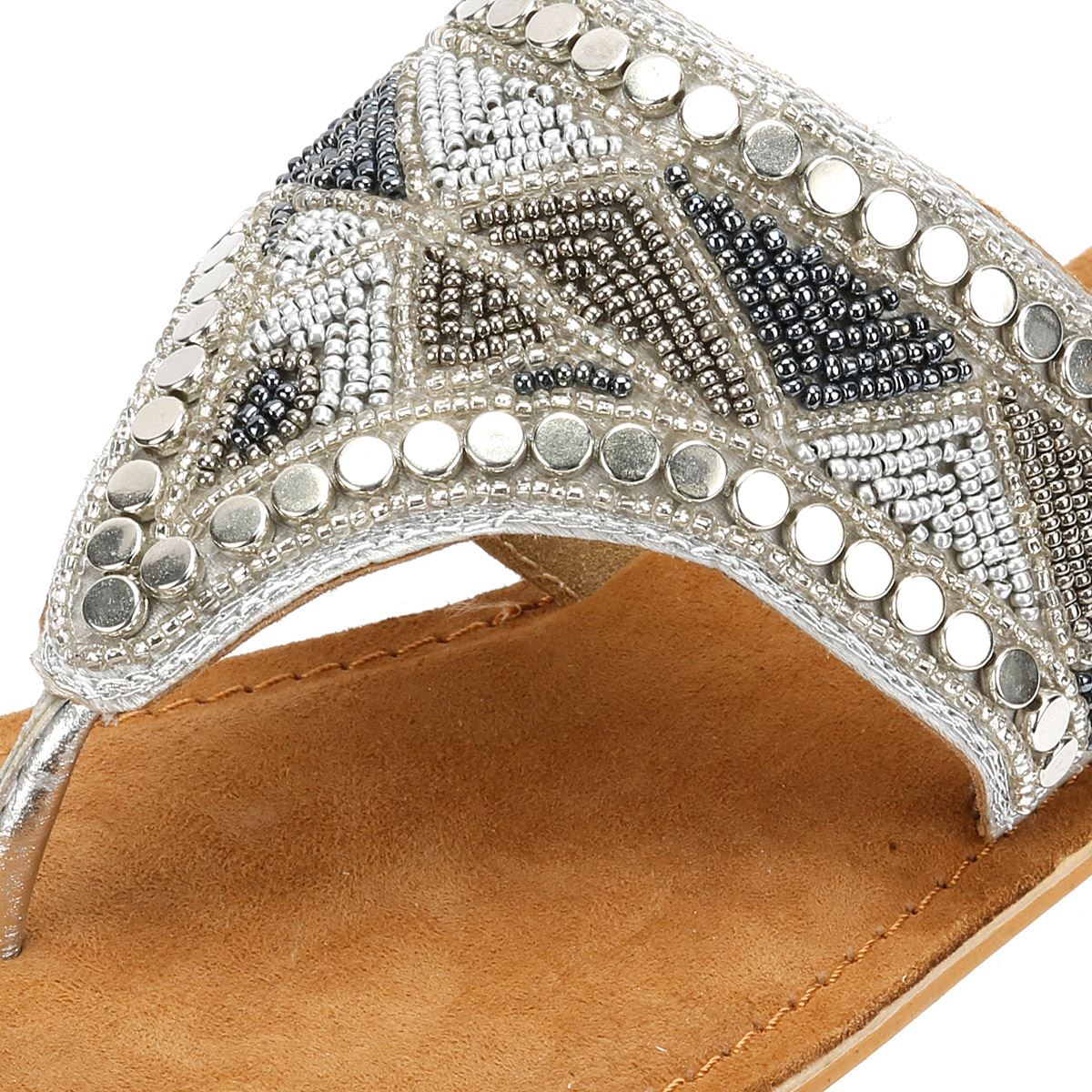 Tower London Toepost Women's Silver Sandals