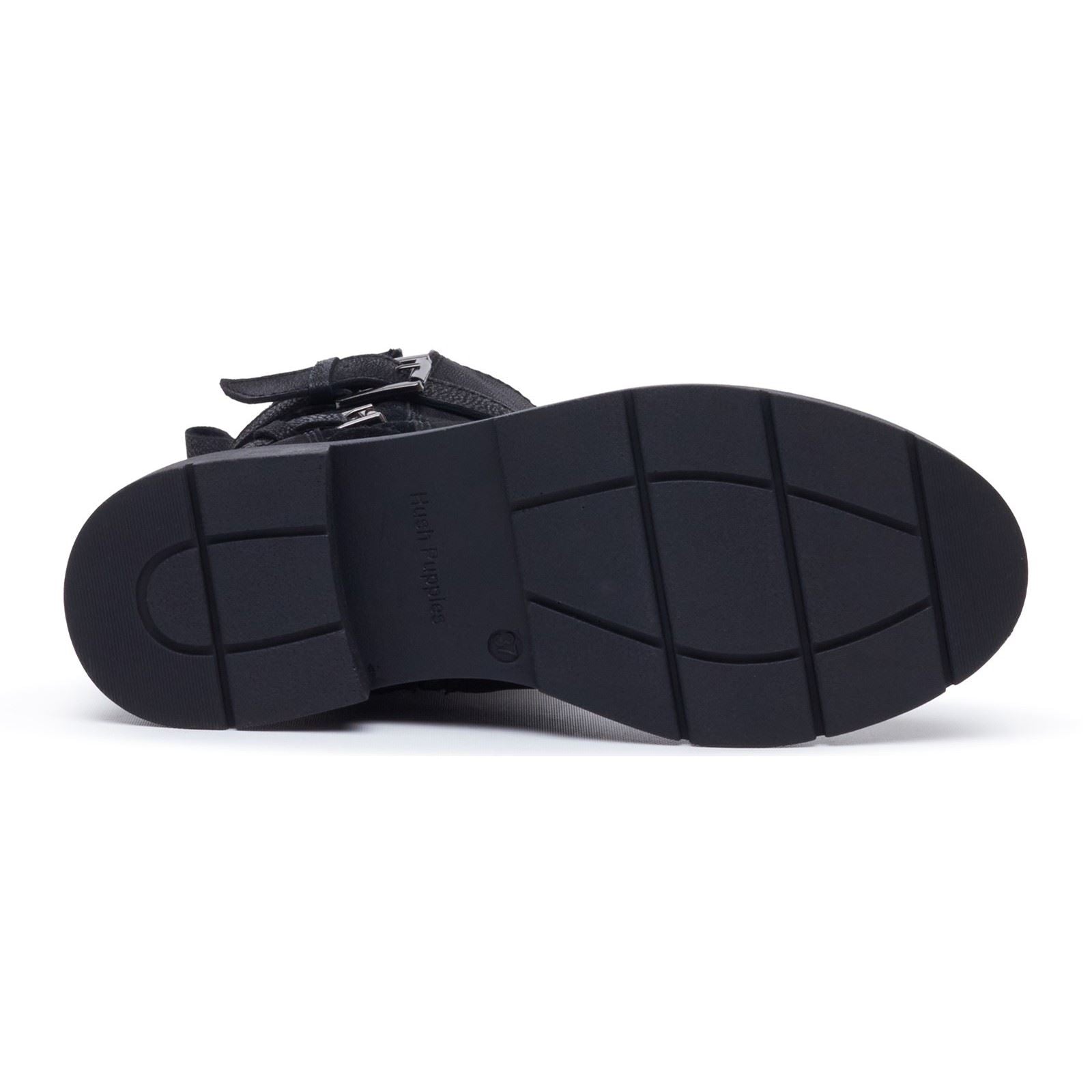 Hush Puppies Celine Buckle Leather Women's BLACK Boots