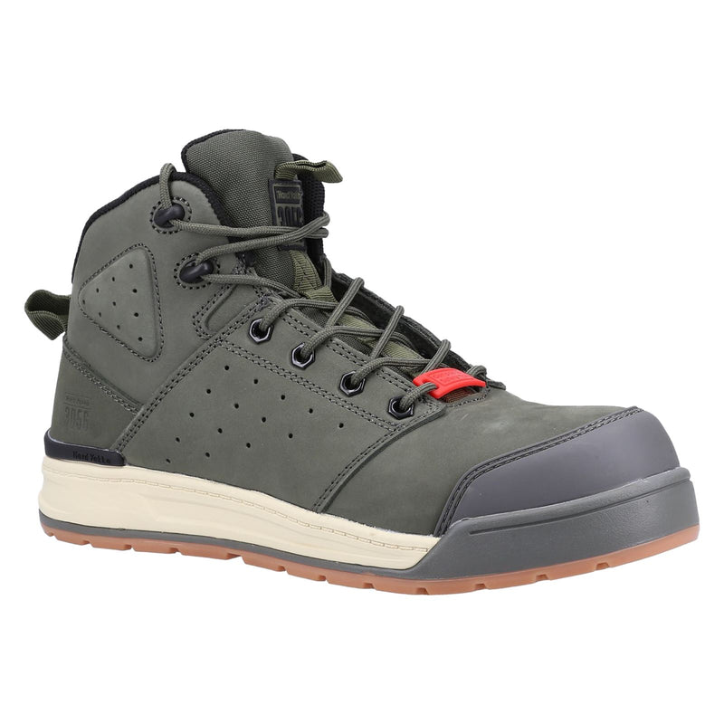 Hard Yakka 3056 Lace Zip Leather Olive Safety Boots