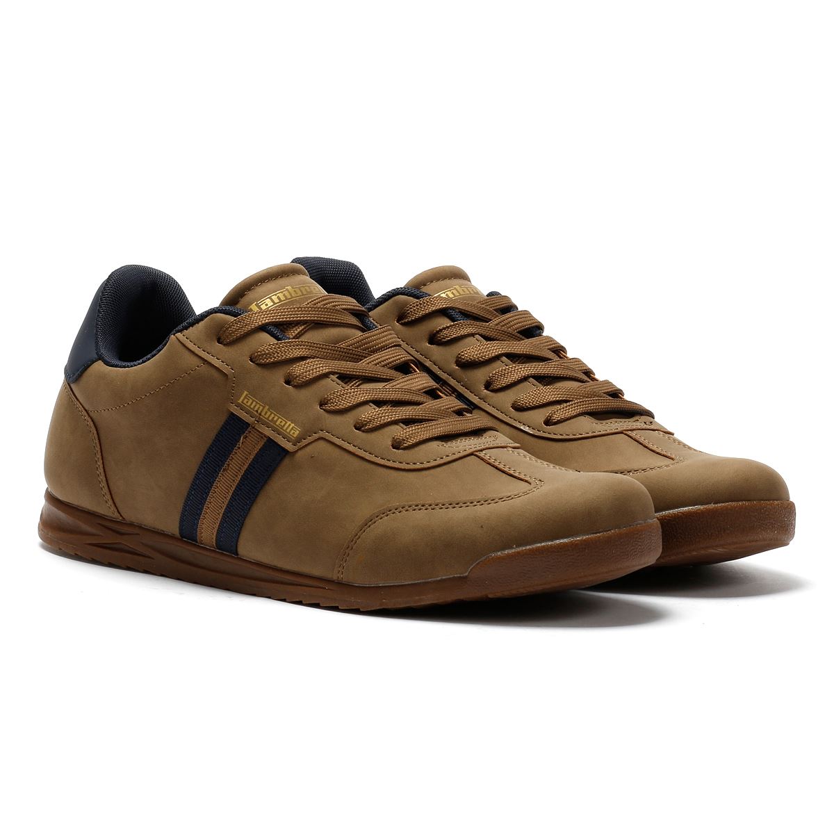 Lambretta Tackle Men's Taupe/Navy Trainers