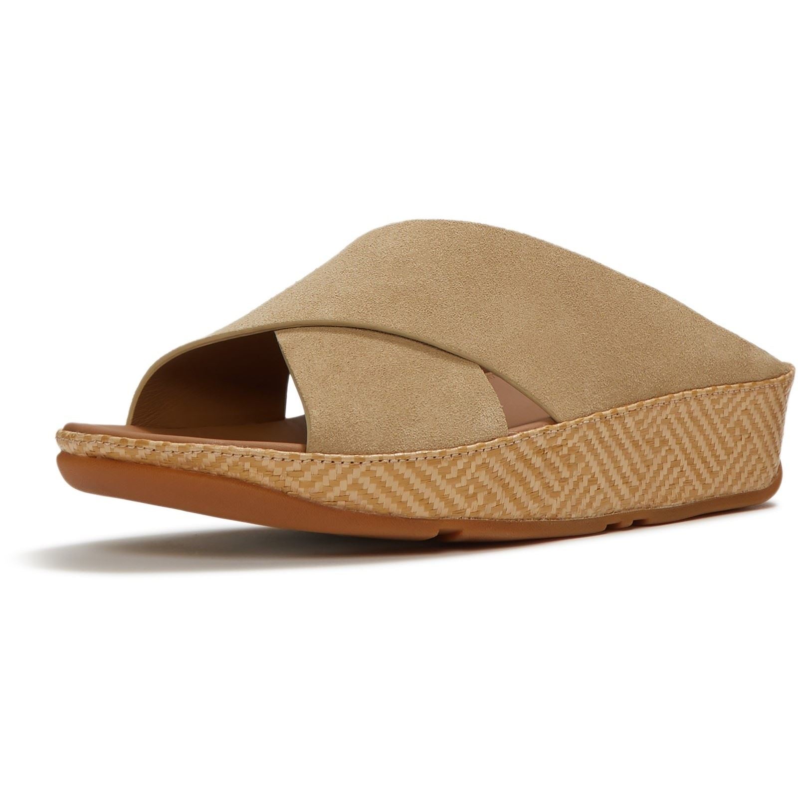 Fitflop Lulu Lux Graphic-Weave Suede Women's Cappuccino Sandals