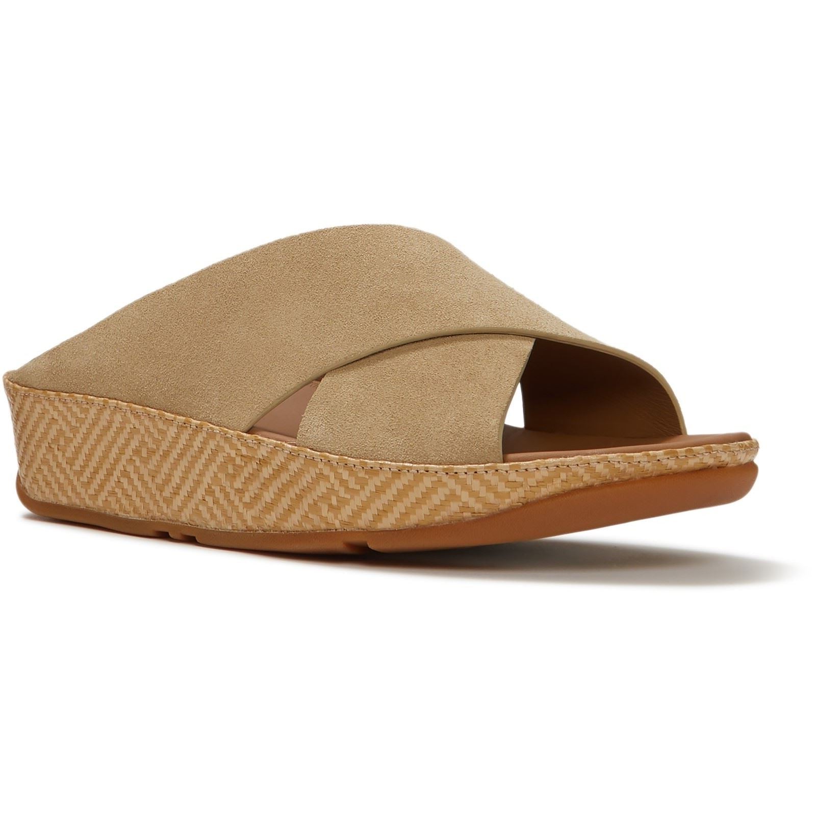 Fitflop Lulu Lux Graphic-Weave Suede Women's Cappuccino Sandals