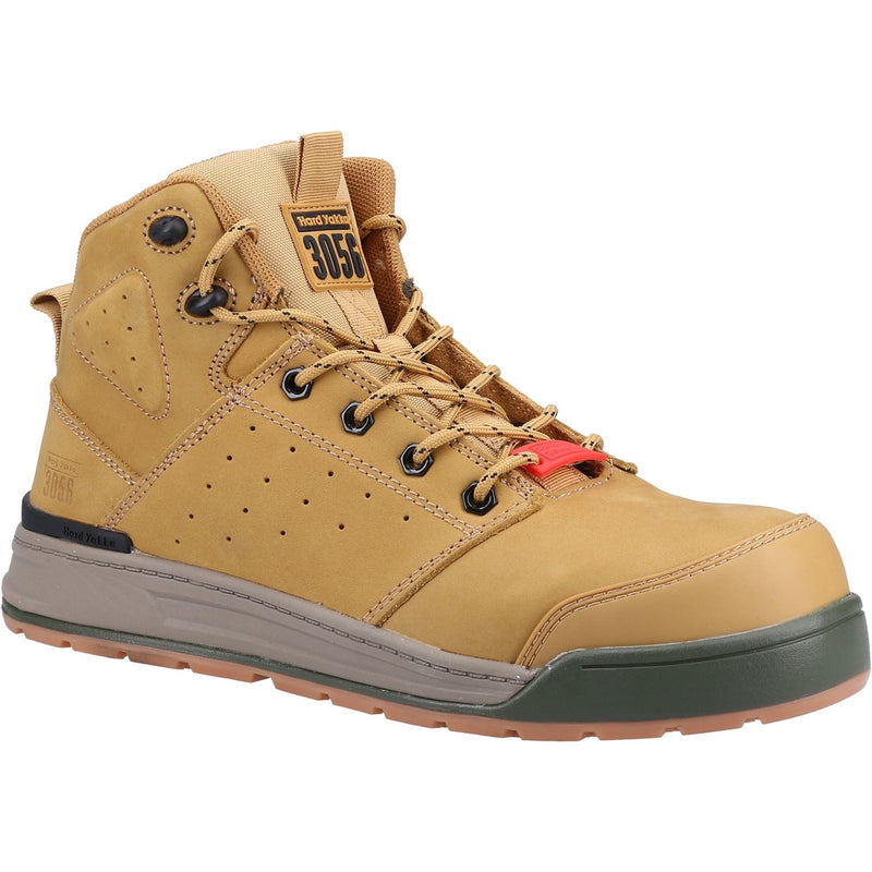 Hard Yakka 3056 Lace Zip Leather Wheat Safety Boots