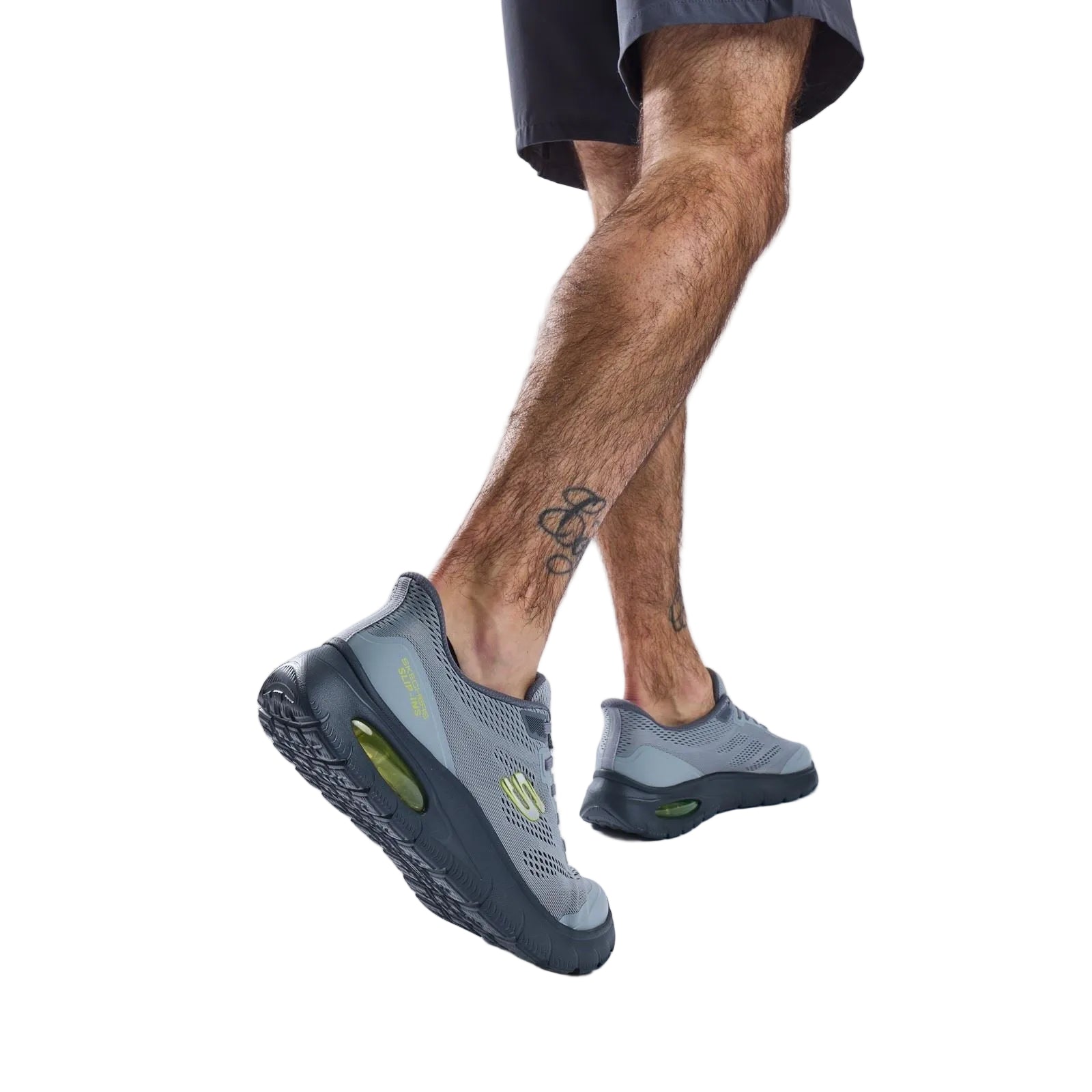Skechers Skech-Air Summits Textile Men's Charcoal/Lime Trainers