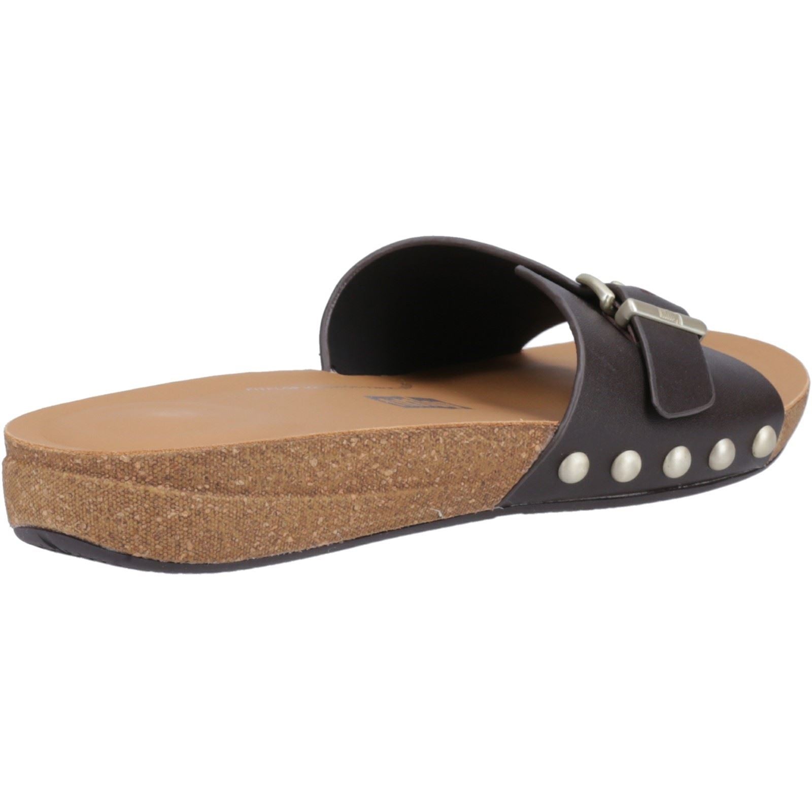 Fitflop iQushion Adjustable Buckle Leather Women's Chocolate Brown Sandals