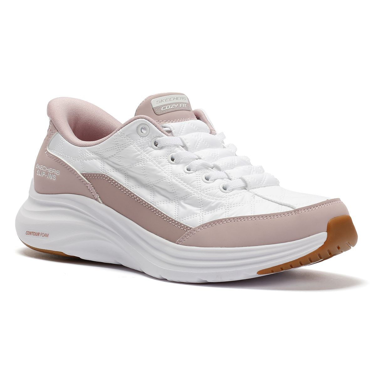 Skechers Slip-Ins Contour Foam Cozy Fit Women's White/Pink Trainers