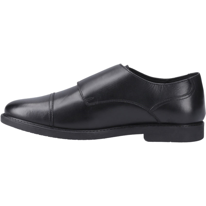 Hush Puppies Tim Monk Leather Youth Boy's Black Shoes