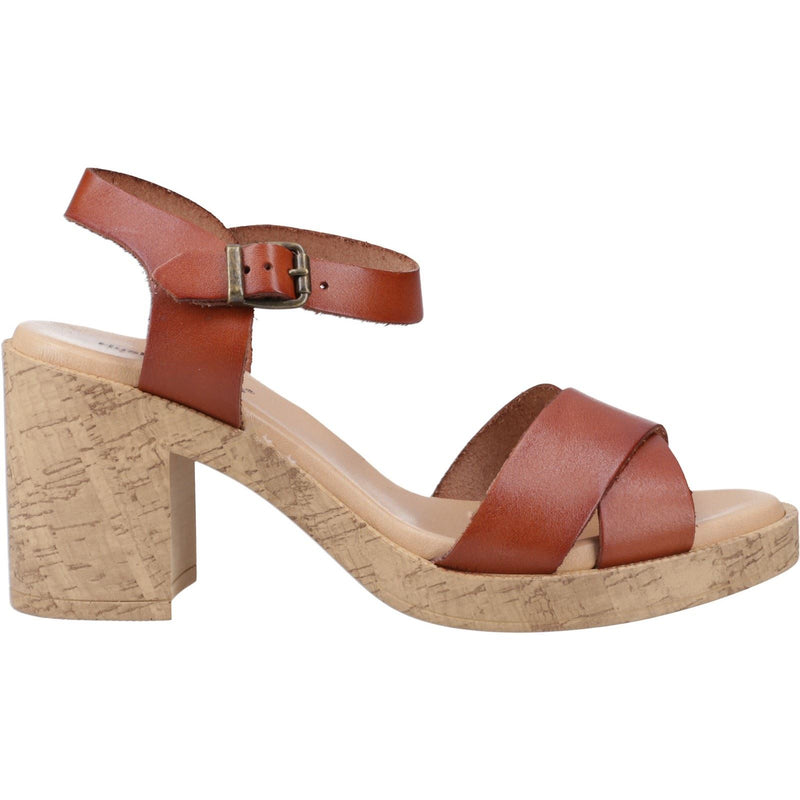 Hush Puppies Georgia Cork Leather Women's Tan Sandals