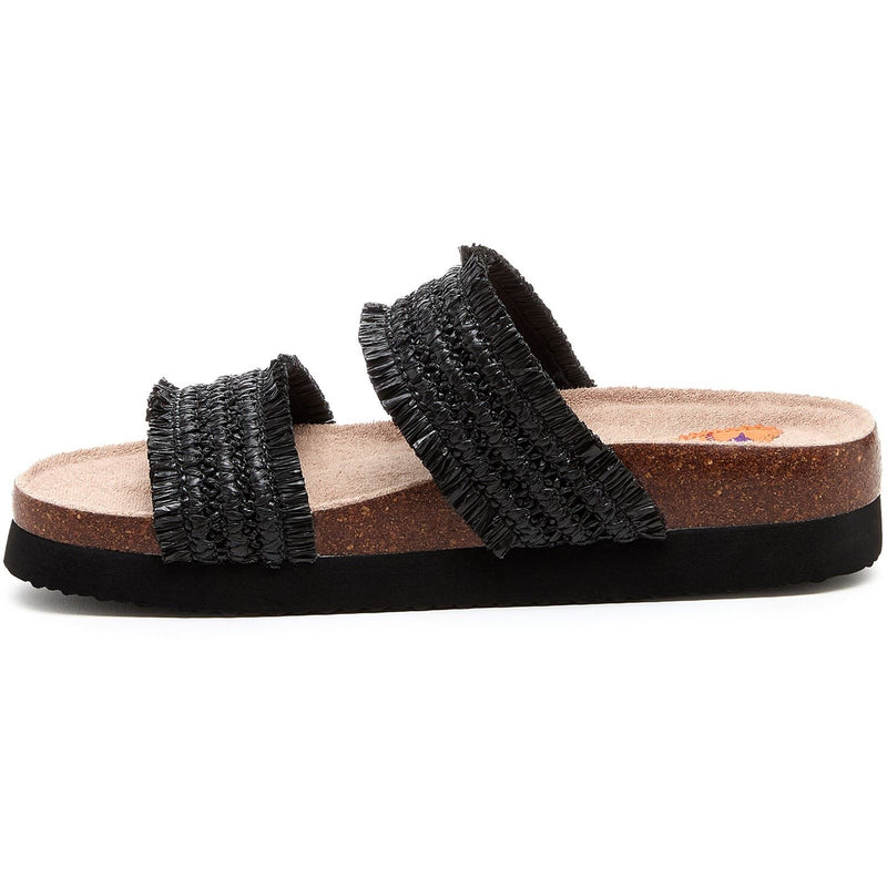 Rocket Dog Aruba Raffia Textile Women's Black Sandals