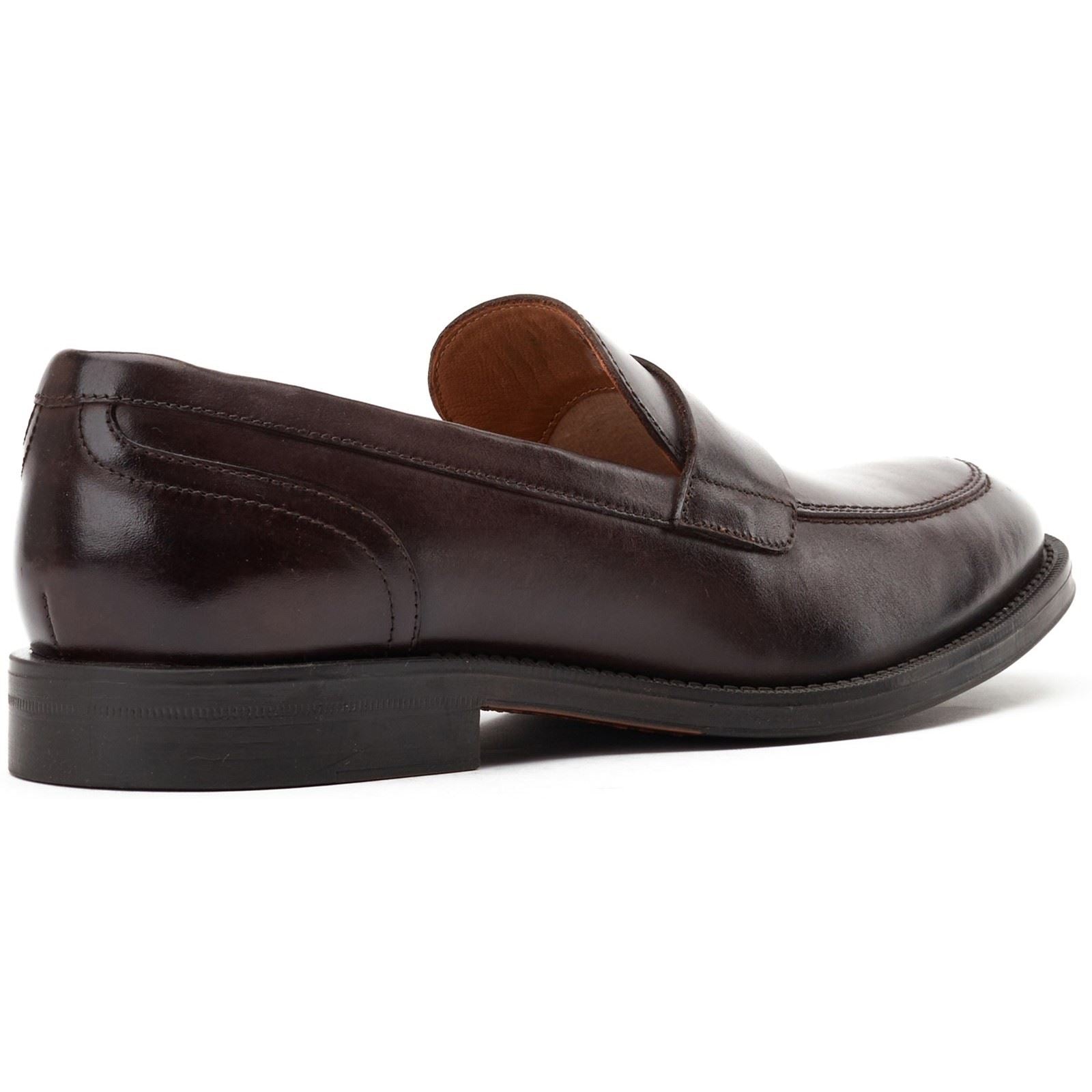 Base London Kennedy Leather Men's Dark Brown Slip-On Shoes
