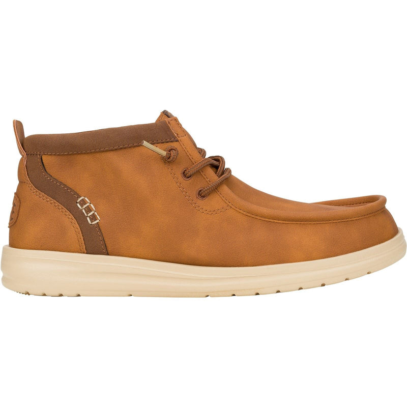 HEYDUDE Wally Mid GripR Classic Synthetic Men's Cognac/Tan Boots