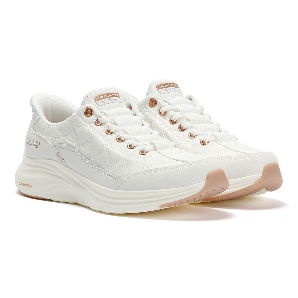 Skechers Slip-Ins Contour Foam Cozy Fit Women's White Trainers